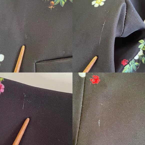 Ted Baker Black Floral Naomii Oracle High Waist Shorts Women’s Size 2 US 6 - Picture 6 of 9